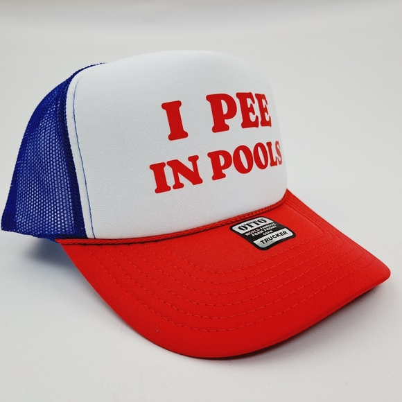I Pee In Pools Foam Trucker Mesh Snapback - Picture 4 of 5